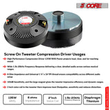 5 Core Compression Driver 135W RMS 8 Ohm Titanium Horn Throat Tweeter Speaker 18 TPI Threading