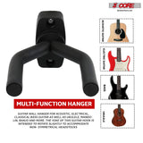 5 Core Wall Hook for Guitars - Soft Padded Mount Hangers with Screws