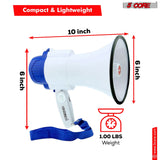 Portable megaphone, bullhorn speaker, and loudspeaker with microphone for kids.