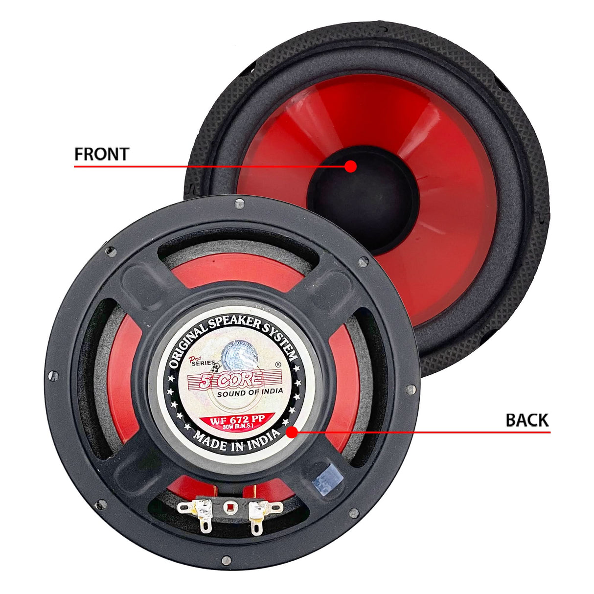 5Core 6 Inch Subwoofer speaker 300 Watt Car Subwoofer 4 Ohm Replacement Sub Woofer