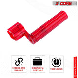 5Core Guitar String Winder Professional Guitars Tools Peg Winder with Bridge Pin Remover RED