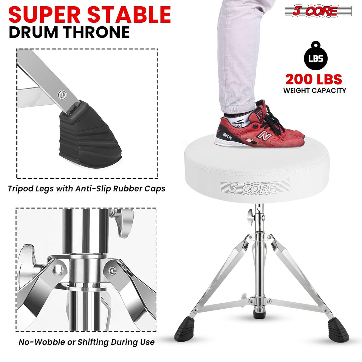 Discover our durable music stool for drums which built to support a weight capacity of up to 200 lbs