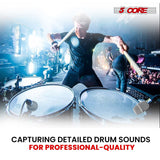 5Core Tom Snare Mic Cardioid Dynamic Microphone for Drum Kit Percussion Instrument BLACK