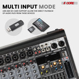 5 Core Audio Mixer 8 Channel DJ Equipment with Bluetooth USB Console Sound Board