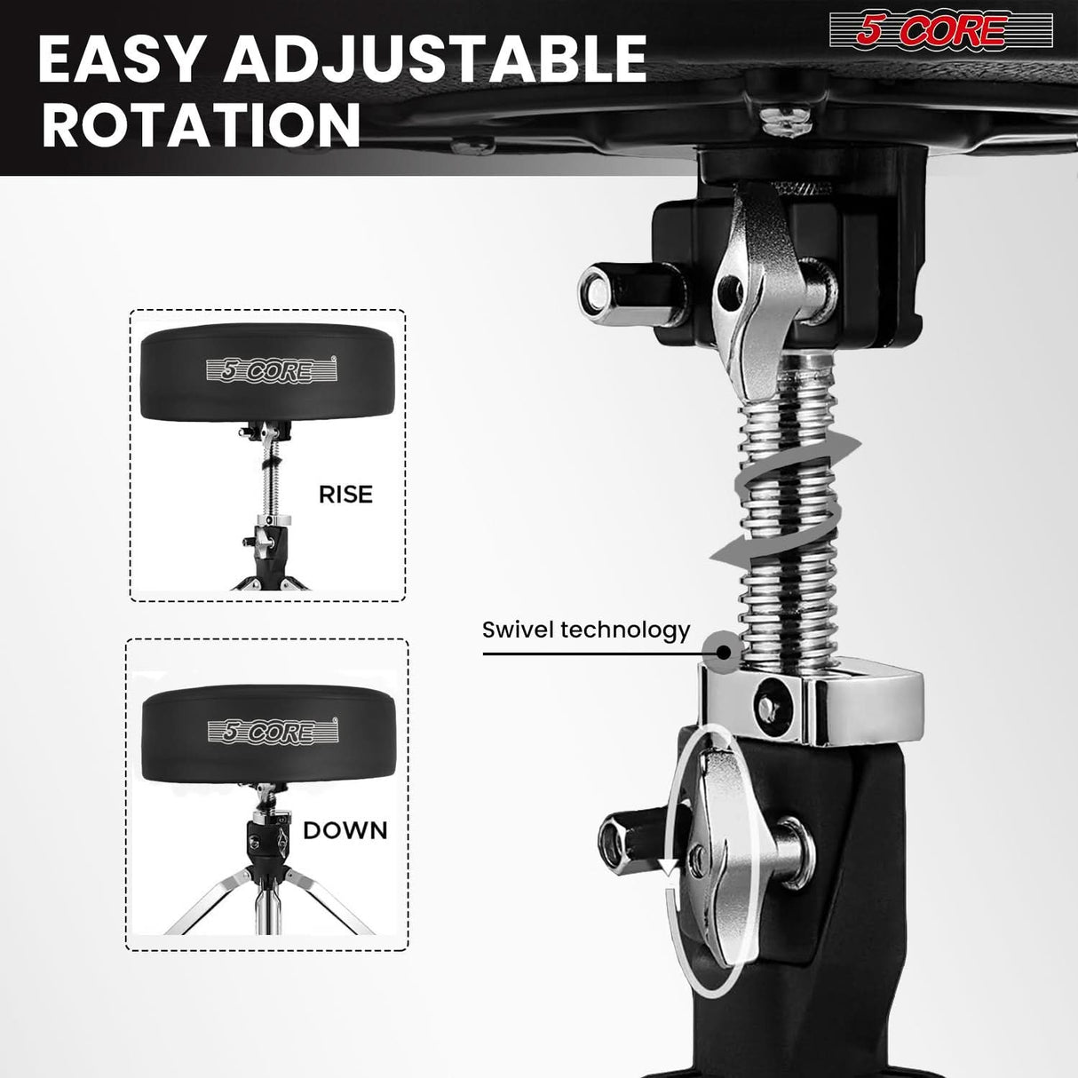 Adjustable swivel for you music stool