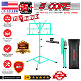 5Core Music Stand For Sheet Music Portable Tripod Adjustable Folding Note Holder BLACK