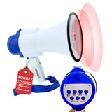 Mini megaphone with siren, bullhorn speaker for loud noise makers.