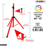 5Core Speaker Stand Tripod Tall Adjustable 72 Inch DJ Pole Mount Studio Monitor Stands Yellow