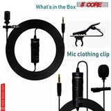 5Core Lavalier Microphone Clip On  Professional Grade 3.5mm Lapel Mic  Omnidirectional Lav Mic