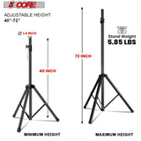 5 Core Speaker Stand Tripod Heavy Duty Adjustable Up to 72 Inch DJ Studio Monitor Stands Pole Mount Black