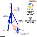 5Core Speaker Stand Tripod Tall Adjustable 72 Inch DJ Pole Mount Studio Monitor Stands Yellow