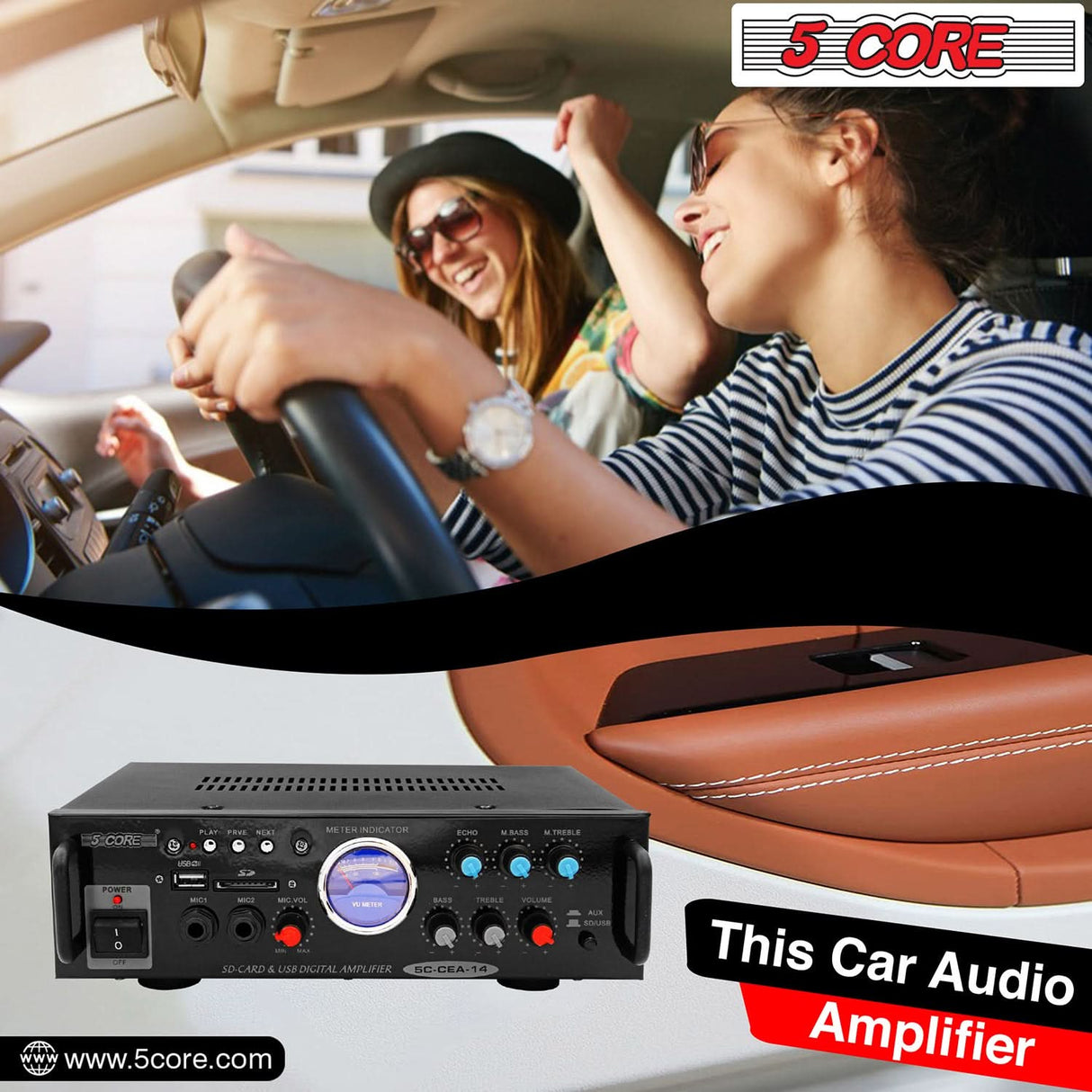 5Core Dual Channel Amplifier Car Audio System 300W Audio Reciver Car amp