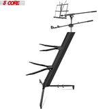 5Core Keyboard Stand 2 Tier Classic Adjustable Electric Piano Sturdy Holder BLACK