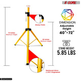 5Core Speaker Stand Tripod Tall Adjustable 72 Inch DJ Pole Mount Studio Monitor Stands Yellow