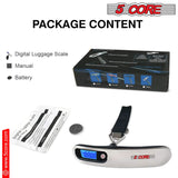 5Core Digital Luggage Scale Weight Scale Travel Hanging Baggage Weighing Machine