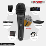 5Core XLR Microphone Dynamic Mic Karaoke Singing Studio Mics Handheld Microfono