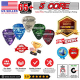 5 Core Guitar Picks Pack Celluloid Medium Heavy Gauges