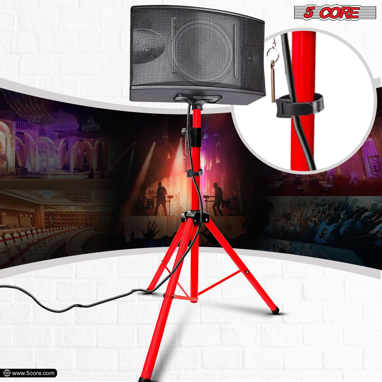 5Core Speaker Stand Tripod Tall Adjustable 72 Inch DJ Pole Mount Studio Monitor Stands Yellow