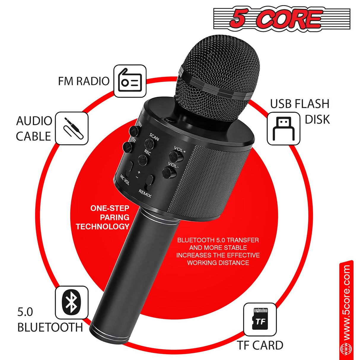 5Core Karaoke Microphone Bluetooth Mic