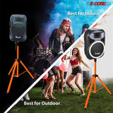 5 Core Speaker Stand Tripod Heavy Duty Adjustable Up to 72 Inch DJ Studio Monitor Stands Pole Mount Orange