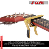 5 Core Clip Capo: Pair of capos for acoustic and electric guitars, ideal for versatile use.