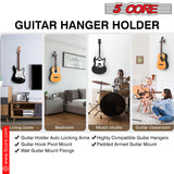 5 Core Guitar Wall Hanger| Guitar Wall Mount, Guitar Hanger Wall Hook Holder | Sturdy Hardwood Guitar Wall Mount Hanger for Acoustic Electric Guitar Bass Banjo Mandolin- GH WD 1PC