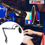 5Core Microphone Arm Stand Desk Suspension Boom Scissor Desktop Mic Holder w Pop Filter