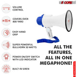 Mega phone, megaphone speaker, and cheer megaphone with handle.