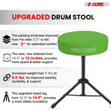 5Core Drum Throne Adjustable Guitar Stool Padded Drummer Seat for Adults & Kids GREEN