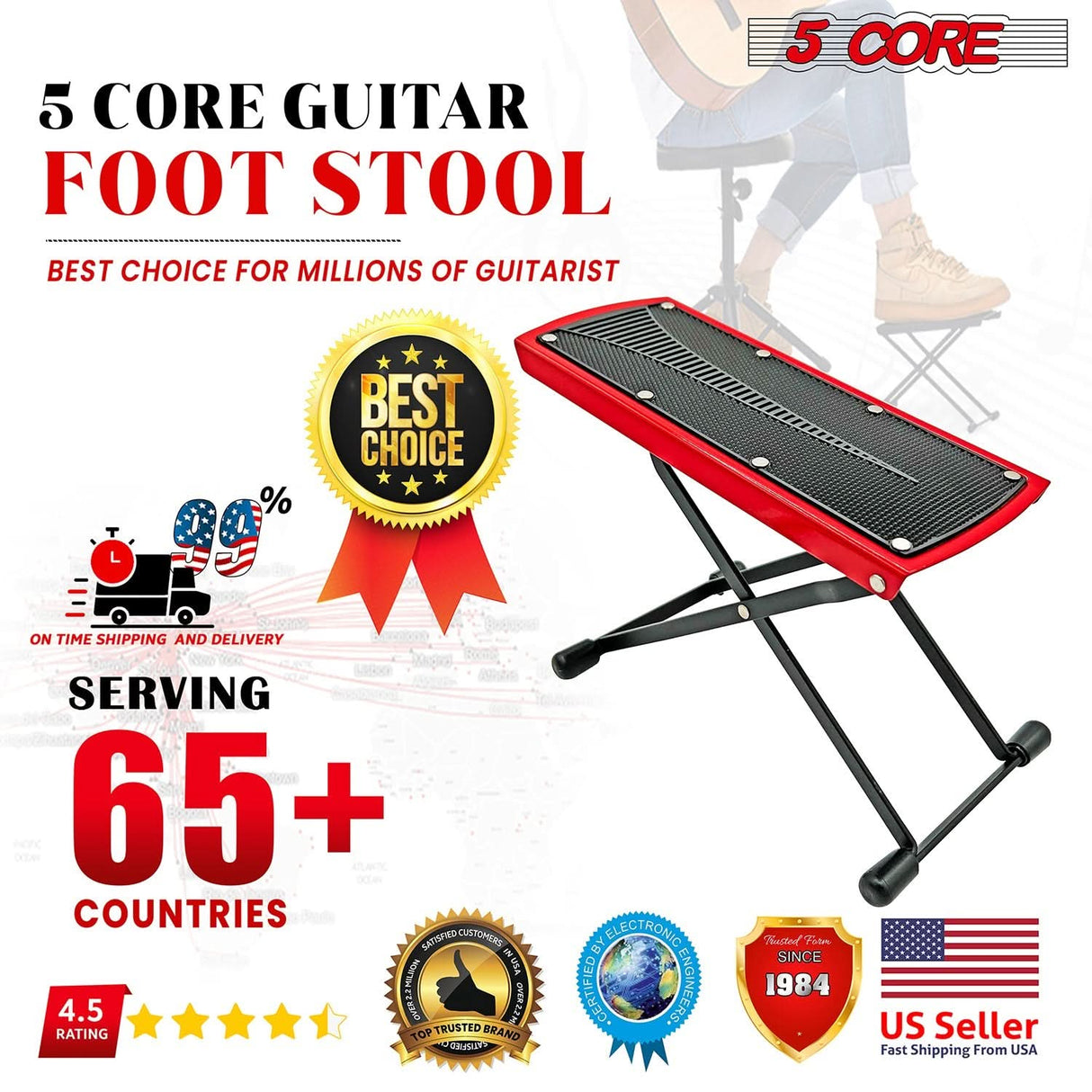 get your Guitar foot rest from people's trusted brand 5 Core