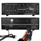 5 Core Amplifier Stereo Receiver Black| 2.0 Channel Power Amp for Indoor and Outdoor| Speaker Amplifier with 3 Mic Input, EQ Control, Digital Display and Remote-  40W-UTX-DLX