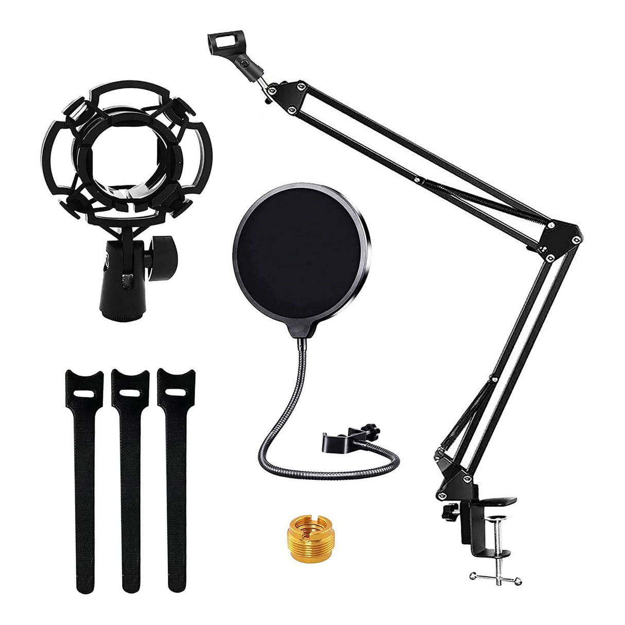 5Core Microphone Stand Suspension Desk Scissor Boom Arm w Shock Mount Pop Filter