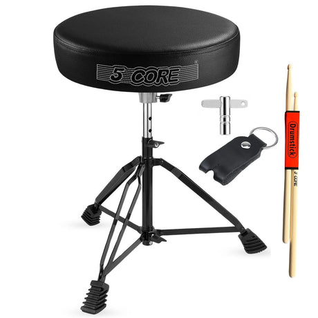 5Core Drum Throne Padded Guitar Stool Adjustable Drummer Seat for Adults & Kids