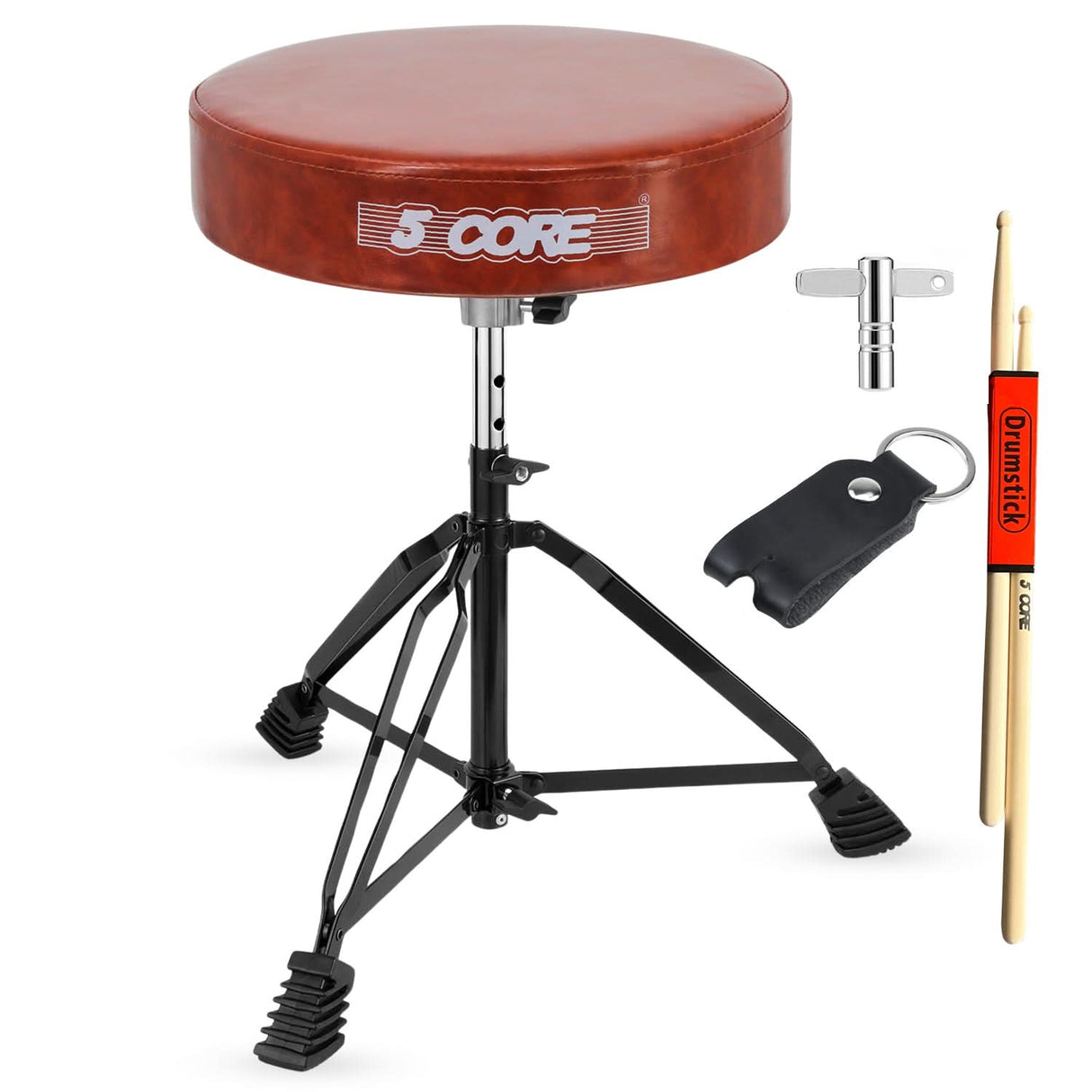 5Core Drum Throne Padded Guitar Stool Adjustable Drummer Seat for Adults & Kids