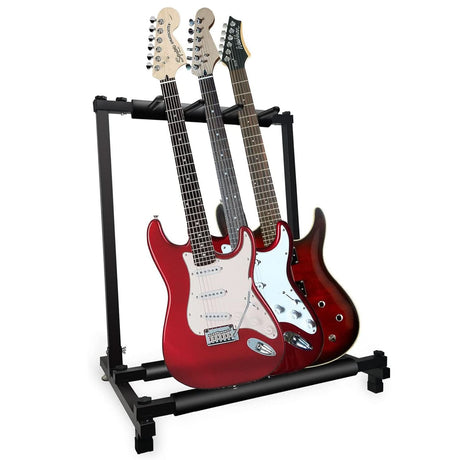 5 Core Multi Guitar Rack Stand Floor 3 Slot Adjustable Flying V Guitars Holder