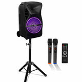 5Core 12 inch PA Portable Bluetooth Party Speaker Karaoke Boombox + 2 Wireless Mics