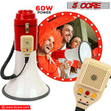 5 Core Megaphone Bullhorn Speaker 60W Bull Horn Rechargeable Cheer Megafono 1200ft Range Loudspeaker