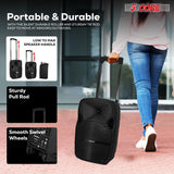 5Core 8 inch PA Portable Bluetooth Party Speaker Karaoke Boombox + 2 Wireless Mics