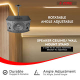 5Core Adjustable Speaker Wall Mount Rotatable Angle Universal Large Bookshelf Mounting Bracket