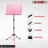 5Core Music Stand For Sheet Music Portable Tripod Adjustable Folding Note Holder