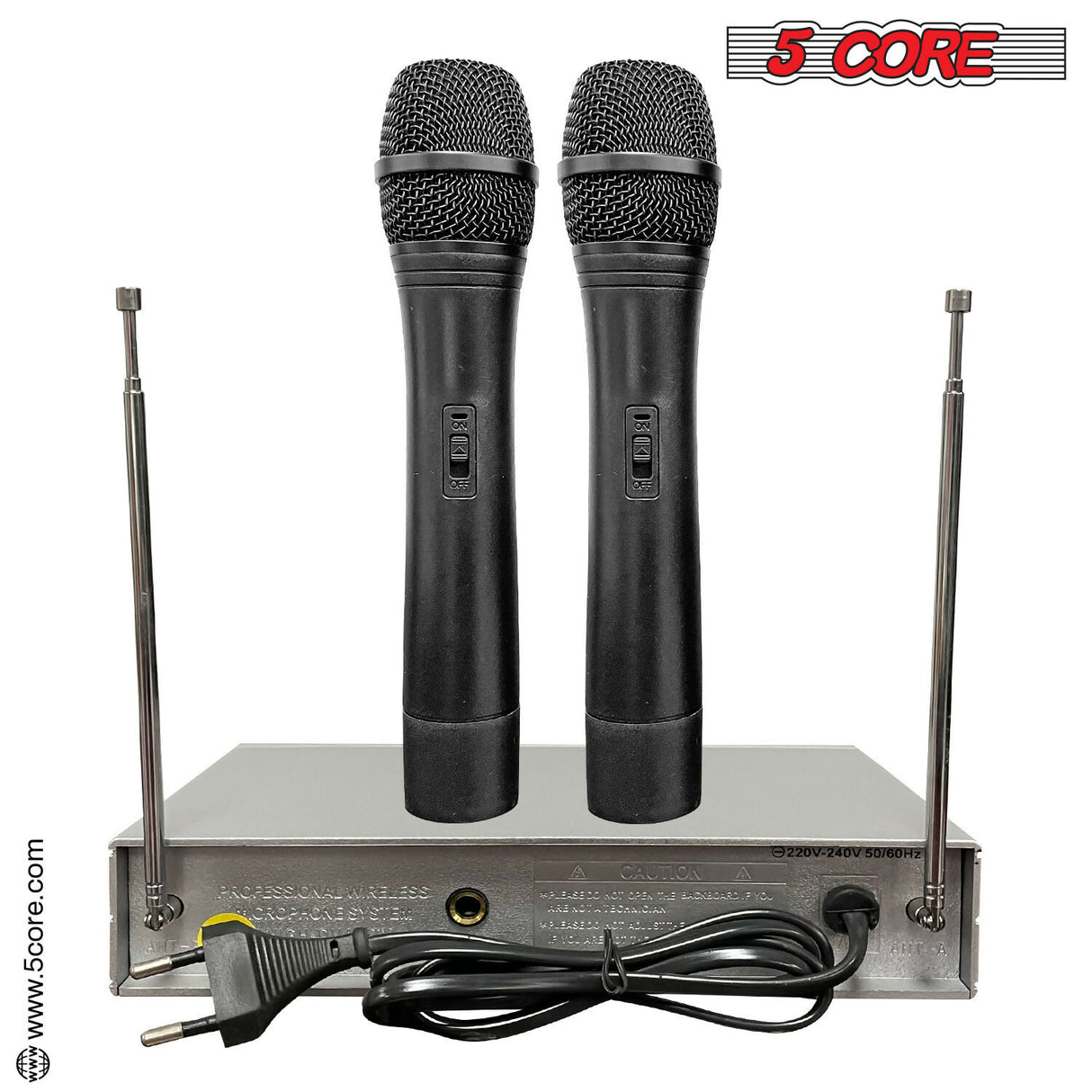 5 Core Wireless Microphone VHF Set Karaoke Singing Mic System Cordless Handheld Microfono Inalambrico