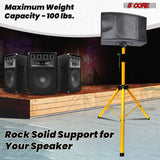 5Core Speaker Stand Tripod Tall Adjustable 72 Inch DJ Studio Monitor Stands Pole Mount Yellow