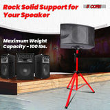 5Core Speaker Stand Tripod Tall Adjustable 72 Inch DJ Studio Monitor Stands Pole Mount RED