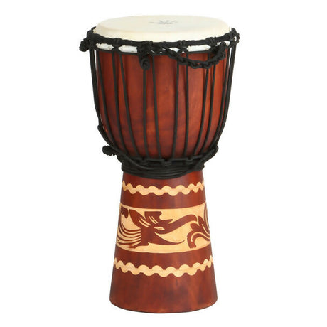 Kalimantan Djembe with Tattoo Gryphon, 19-20" Tall x 9-10" Head