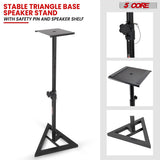 5 Core Speaker Stand Triangle Base Tall Adjustable 35mm DJ Studio Monitor Stands Pole Mount