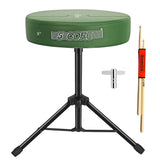 5Core Drum Throne Adjustable Guitar Stool Padded Drummer Seat for Adults & Kids Dark Green