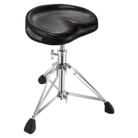 5 Core Drum Throne Saddle Black| Heavy Duty Hoogte Verstelbare Gevulde Gemaklike Trom Sitplek| Stoelstoelstyl met dubbele skuur anti-slip voete en twee trommelstokke vir volwassenes tromspelers- DS CH BLK SDL HD 