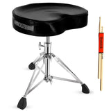 5Core Drum Throne Padded Guitar Stool Saddle Drummer Seat for Adults & Kids BLACK