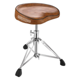5 Core Drum Throne Saddle Brown| Heavy Duty Height Adjustable Padded Comfortable Drum Seat| Stools Chair  Style with Double Braced Anti-Slip Feet and Two Drumsticks for Adults Drummers- DS CH BR SDL HD