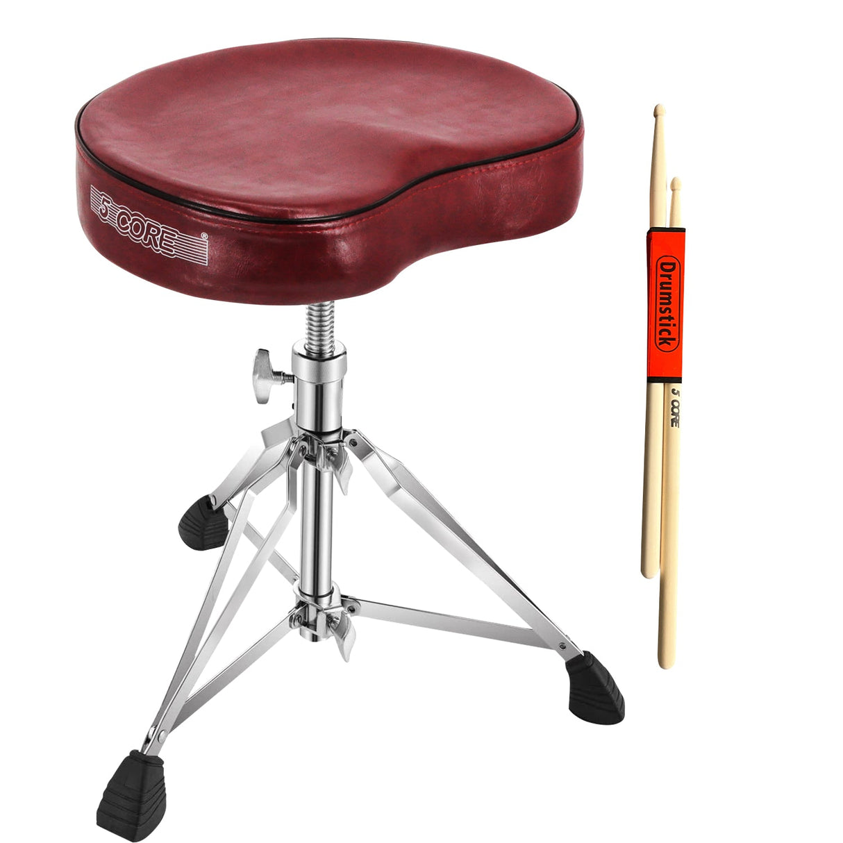 5Core Drum Throne Padded Guitar Stool Saddle Drummer Seat for Adults & Kids